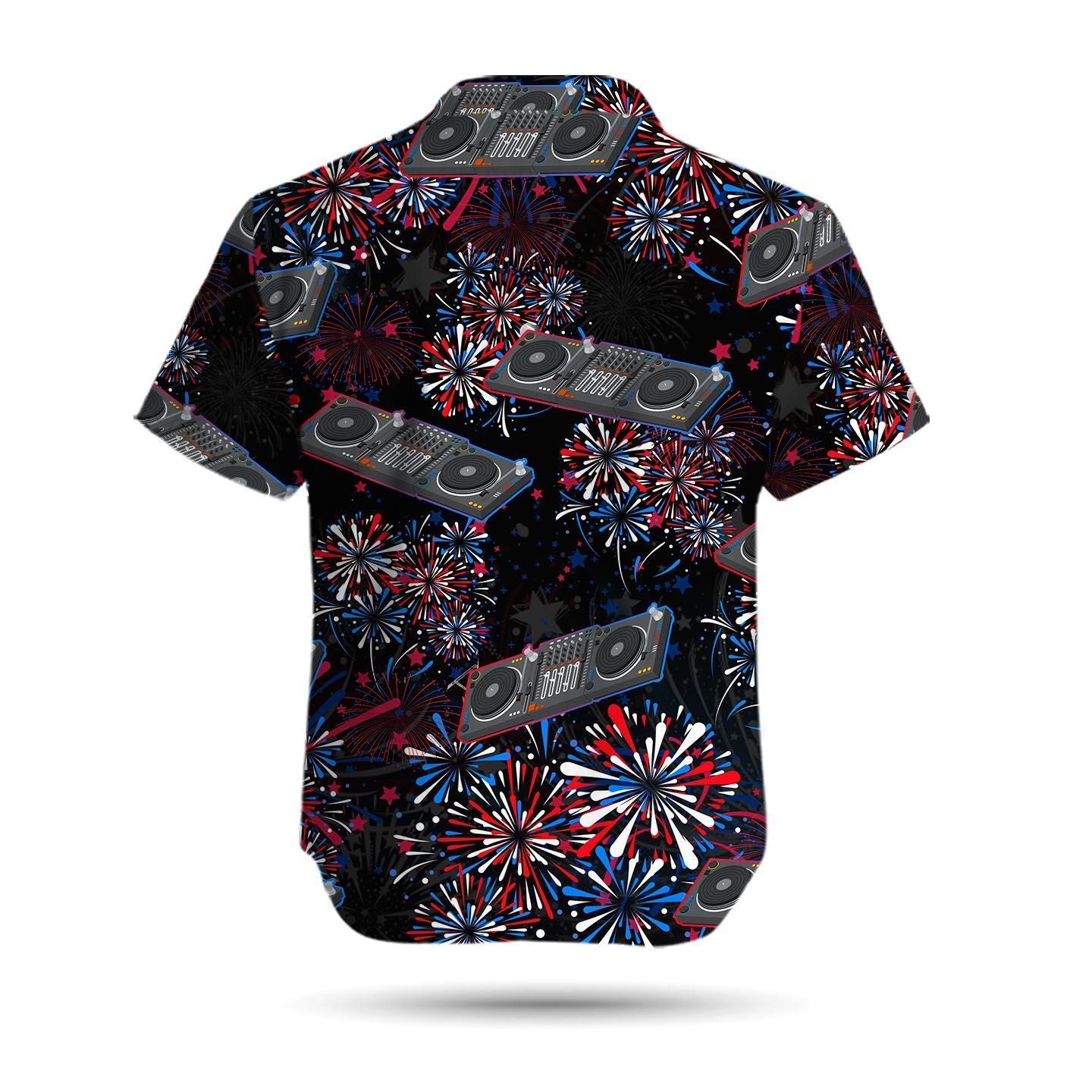 DJ Mixer American Independence Day 4th Of July Fireworks Men Hawaiian Shirt, Summer Shirt, Beach Shirts