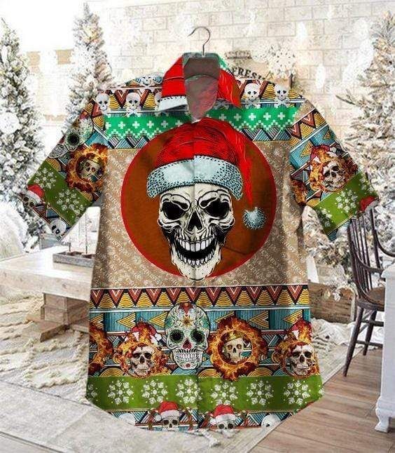 Skull Santa Claws Mandala Christmas Hawaiian Shirts H Shirt