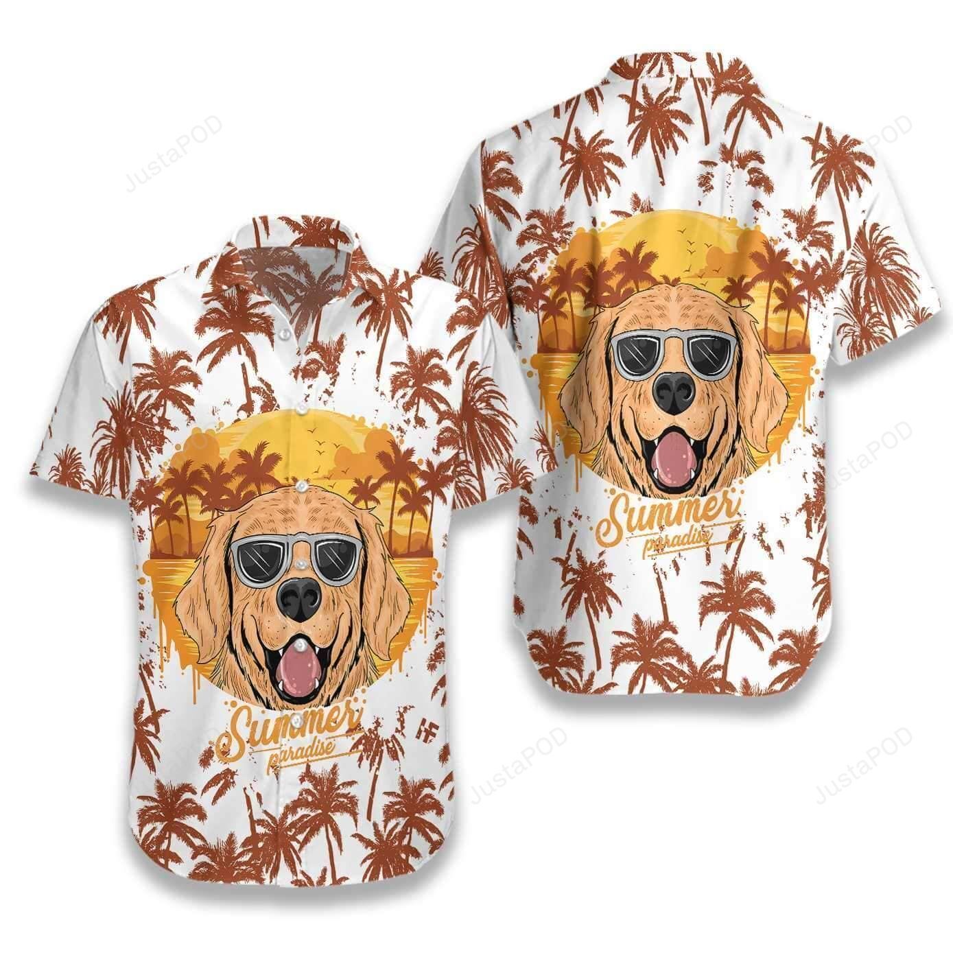 Summer Paradise Golden Retriever Hawaiian Shirts Shirt