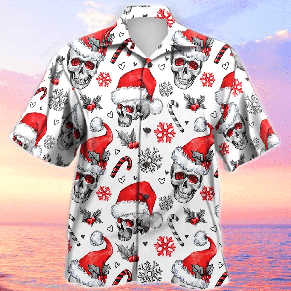 Hawaiian Shirts Christmas Skull Cane Shirt