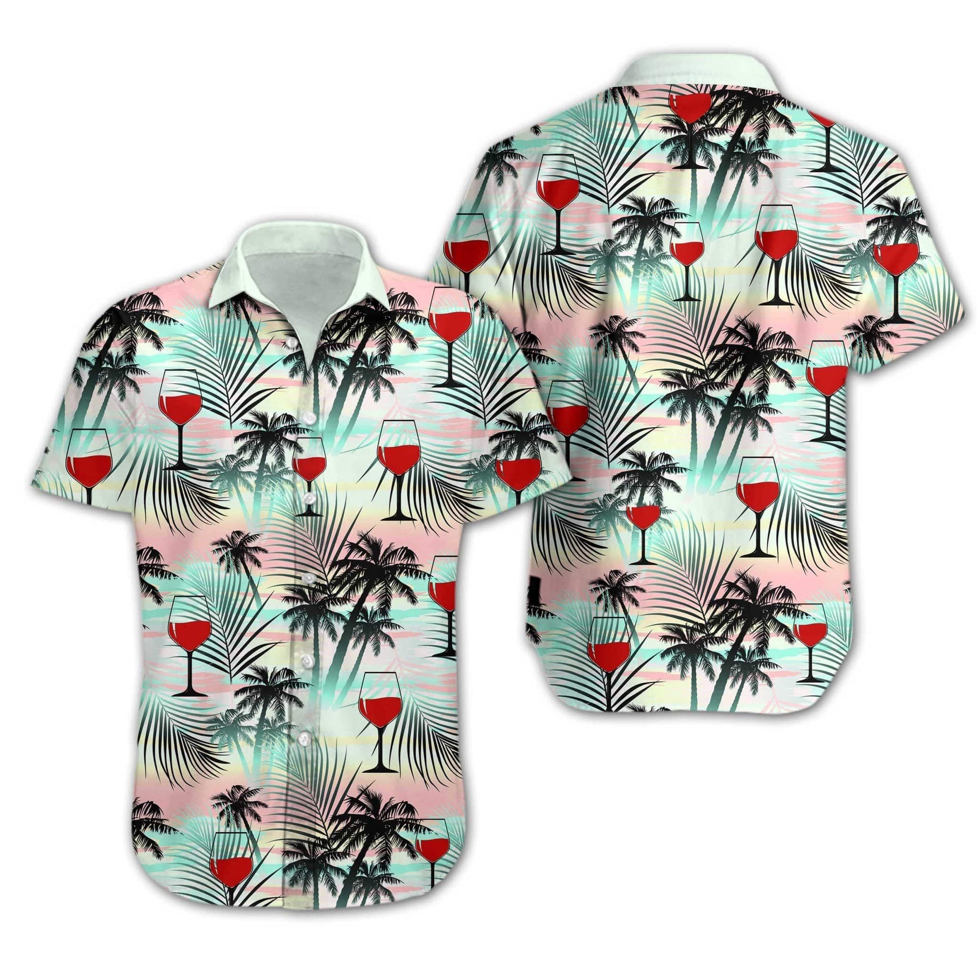 Wine Beach Tropical Full Printing Hawaiian Shirt 