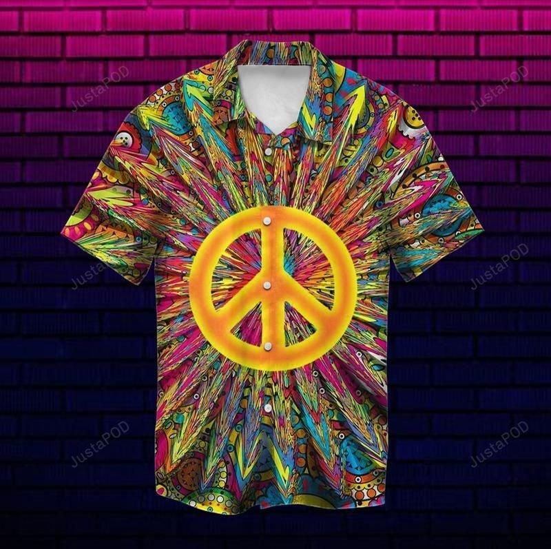 A Peaceful Hippie Hawaiian Shirt | UniShirtex | Adult | 