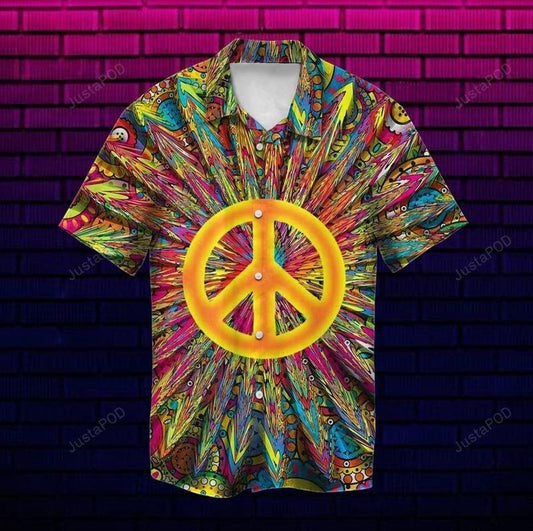 A Peaceful Hippie Hawaiian Shirt | UniShirtex | Adult | 