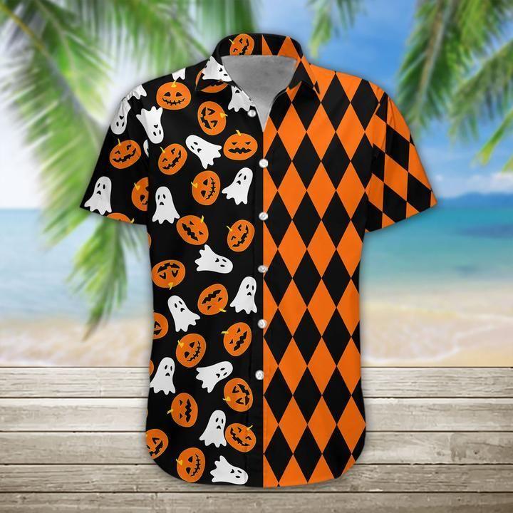 Boo Pumpkin Halloween Hawaiian Shirt | UniShirtex | Adult | 