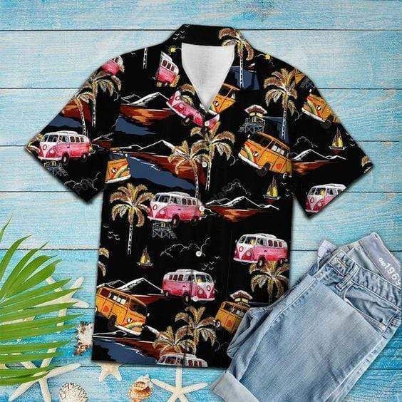 Camping Car Black Hawaiian Shirt | UniShirtex | Adult | 