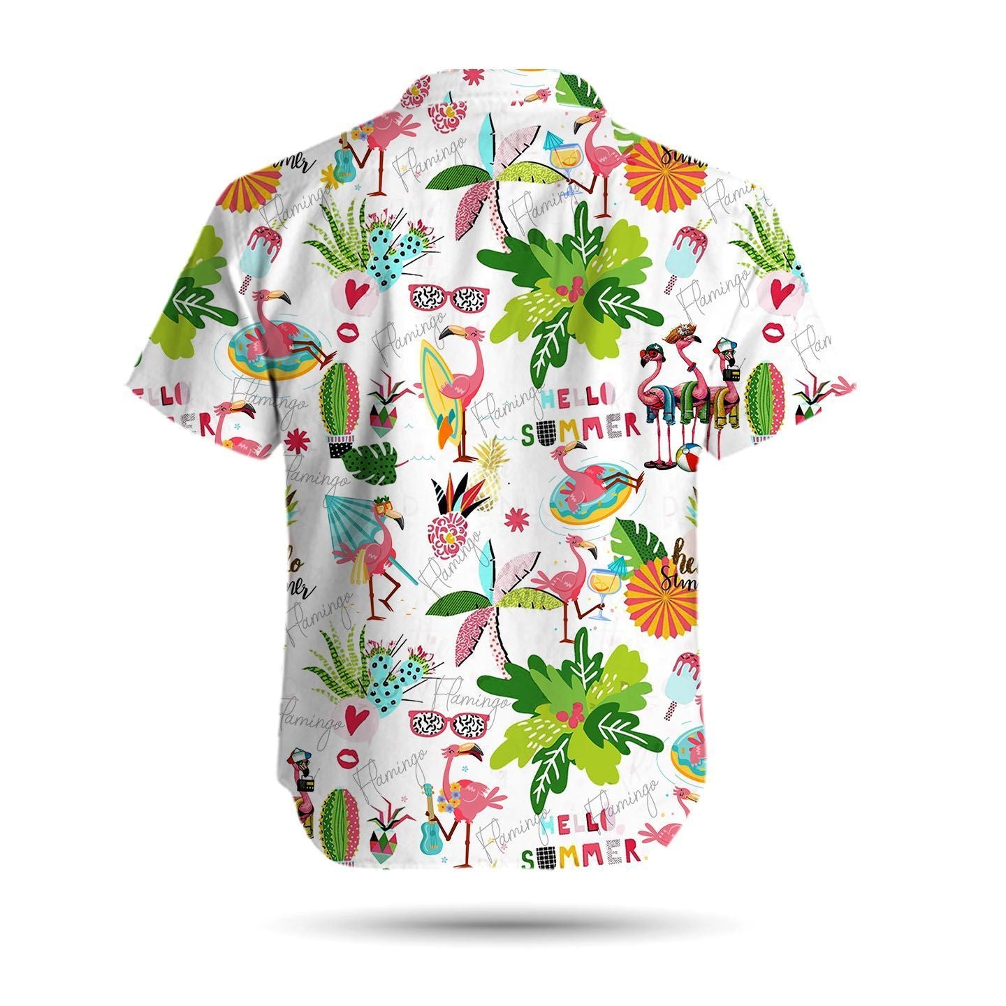 Funny Flamingo Hello Summer Hawaiian Shirt, Summer Shirt, Beach Shirts For Men For Flamingo Lovers