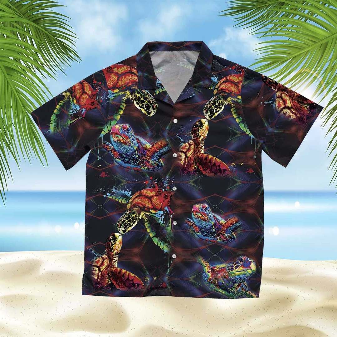 Turtle Colorful Amazing Design Hawaiian Shirt 