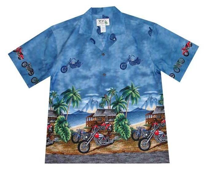 Motorcycle Blue Nice Design Hawaiian Shirt 