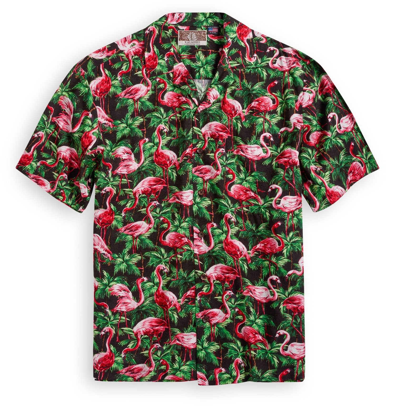 Flamingos Black Unique Design Hawaiian Shirt 