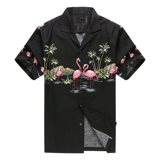 Flamingos Black Amazing Design Hawaiian Shirt 