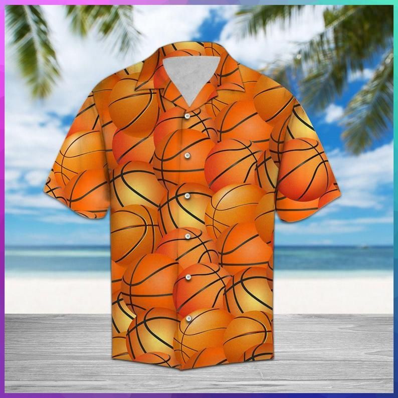 Basketball Orange Amazing Design Hawaiian Shirt 