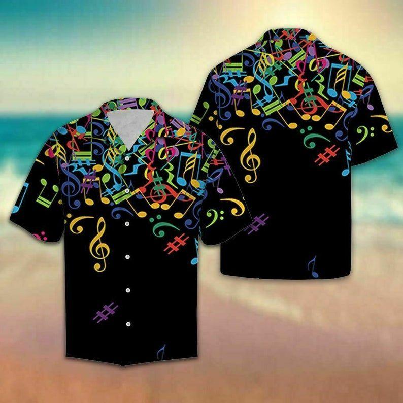 Music Notes Multicolor Unique Design Hawaiian Shirt 