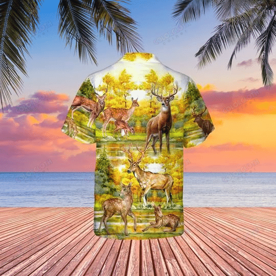 A BEAUTIFUL SUMMER WITH DEER HAWAIIAN SHIRTS TY216004