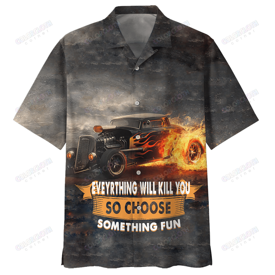 AMAZING HOT ROD ON FIRE HAWAIIAN SHIRT HL23604