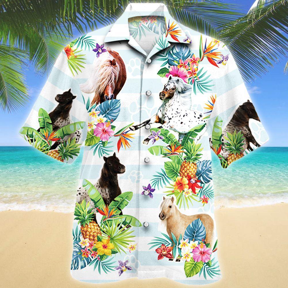 Miniature Horse Tropical Flower Hawaii Shirt