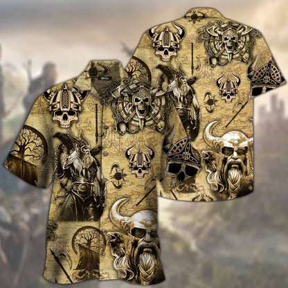 Skull Vikings Hawaii Aloha Short Sleeve Shirt Hawaiian