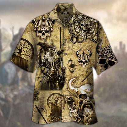 Skull Vikings Hawaii Aloha Short Sleeve Shirt Hawaiian