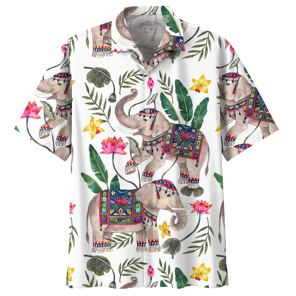 Elephant Dancing With Lotus Hawaiian Shirt