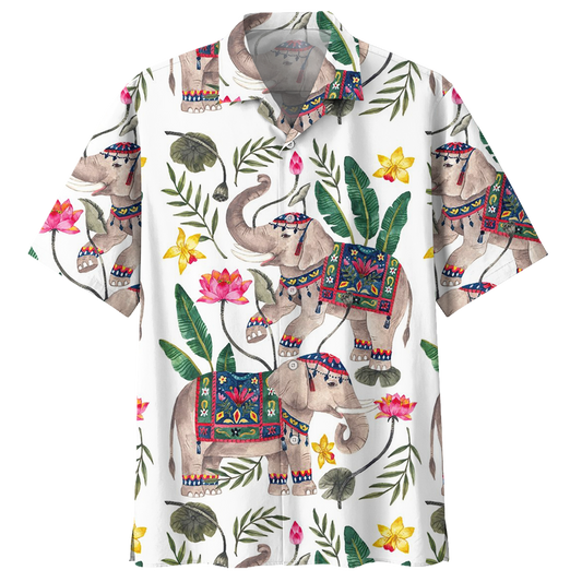 Elephant Dancing With Lotus Hawaiian Shirt