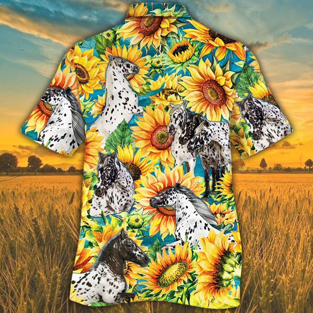 Appaloosa Horse Lovers Sunflower Watercolor Hawaiian Shirt