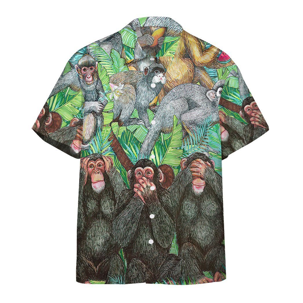  3D Monkey Tropical Hawaii Shirt