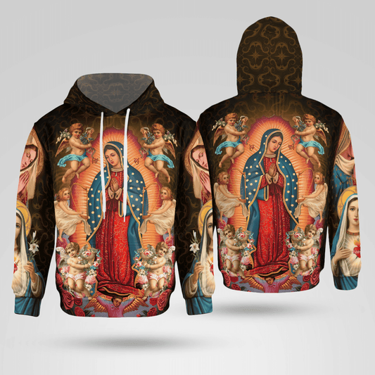 Mother Mary Jesus 3D 3D All Over Print Unisex Hoodie US Size Christian - Christ - Jesus - God 3D All Over Print Unisex Hoodie US Size