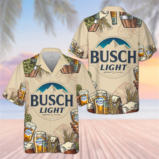 Busch Light All Over Print 3D Hawaiian Shirt