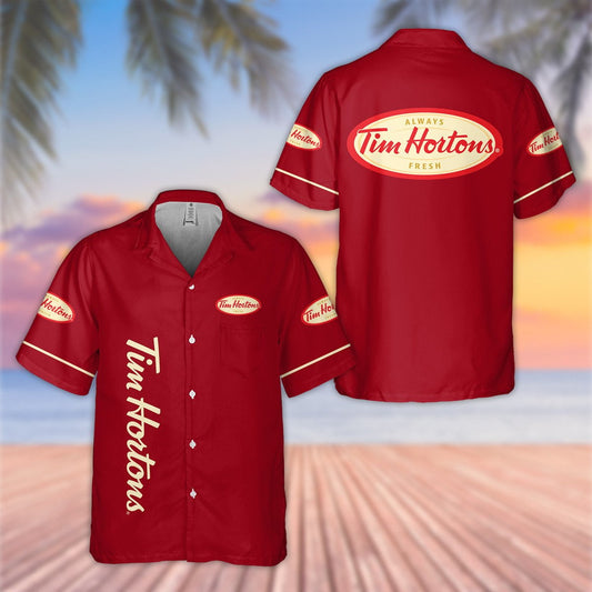 Tim Hortons Coffee All Over Print 3D Hawaiian Shirt