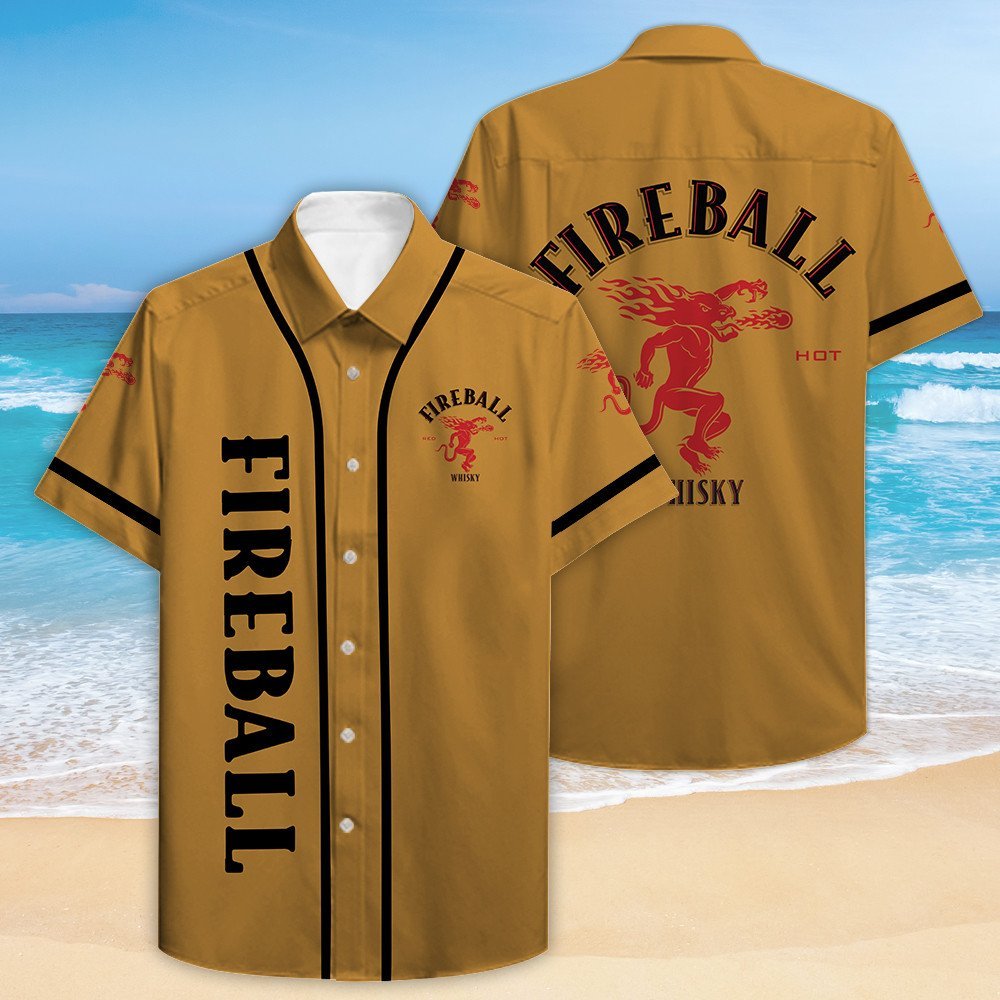 Fireball All Over Print 3D Hawaiian Shirt