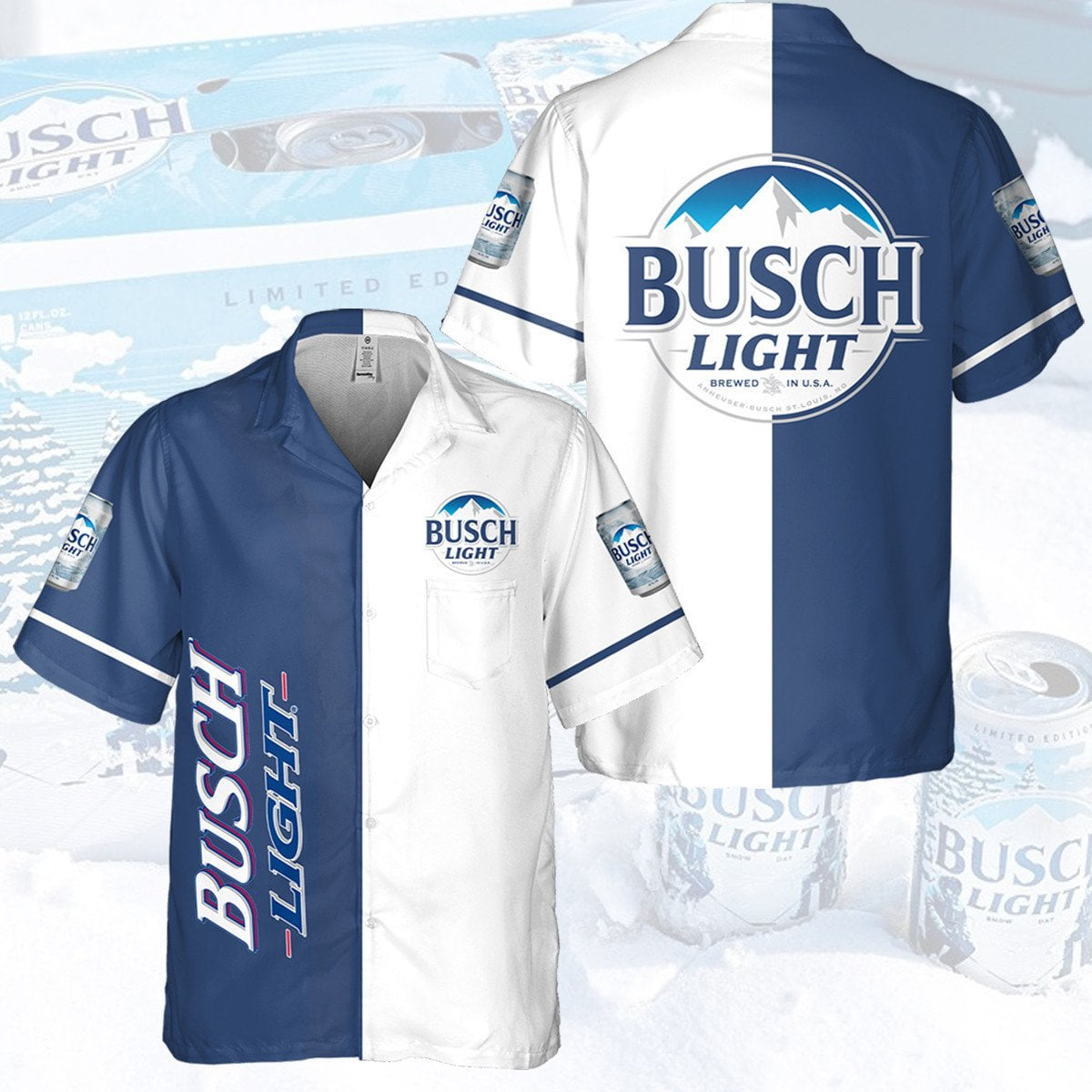 Busch Light All Over Print 3D Hawaiian Shirt