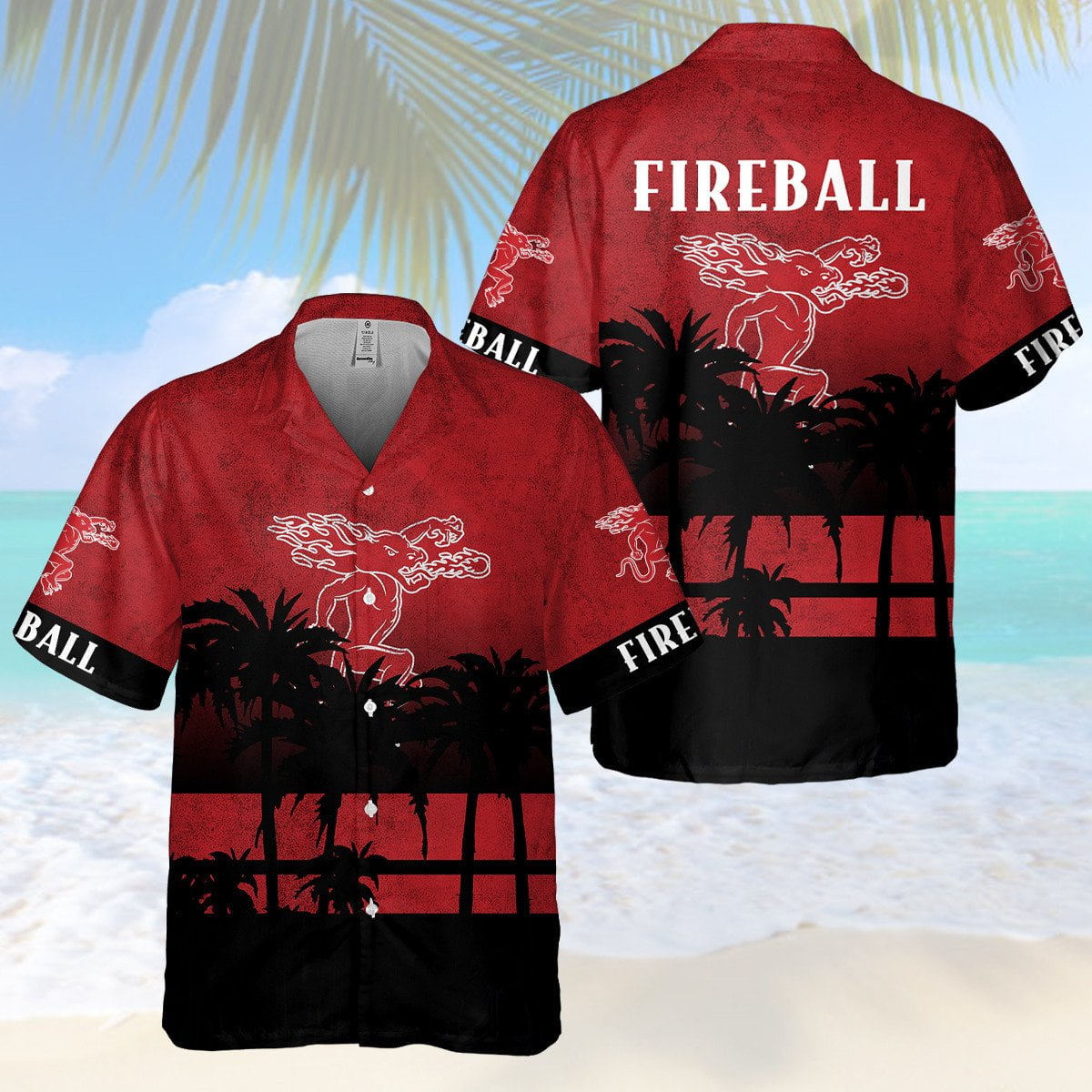 Fireball All Over Print 3D Hawaiian Shirt