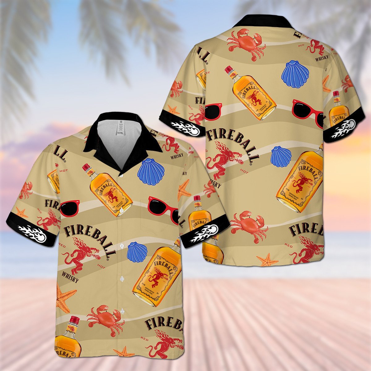 Fireball All Over Print 3D Hawaiian Shirt