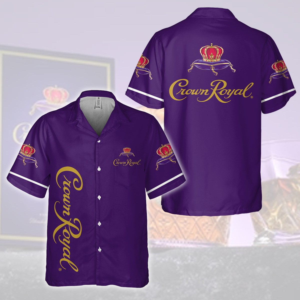 Crown Royal Canadian Whisky All Over Print 3D Hawaiian Shirt