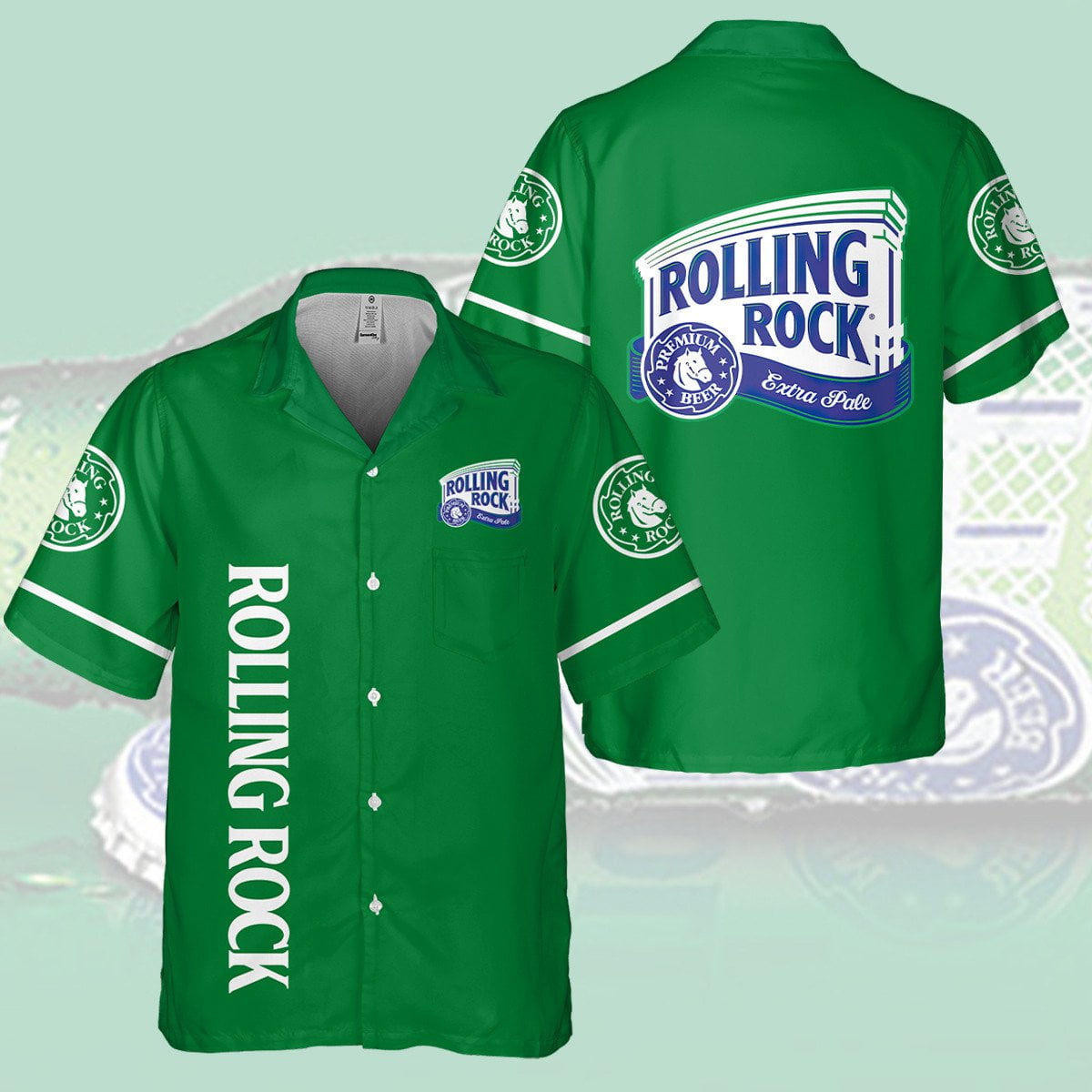 Rolling Rock All Over Print 3D Hawaiian Shirt