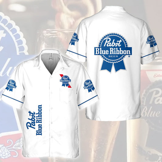 Pabst Blue Ribbon All Over Print 3D Hawaiian Shirt