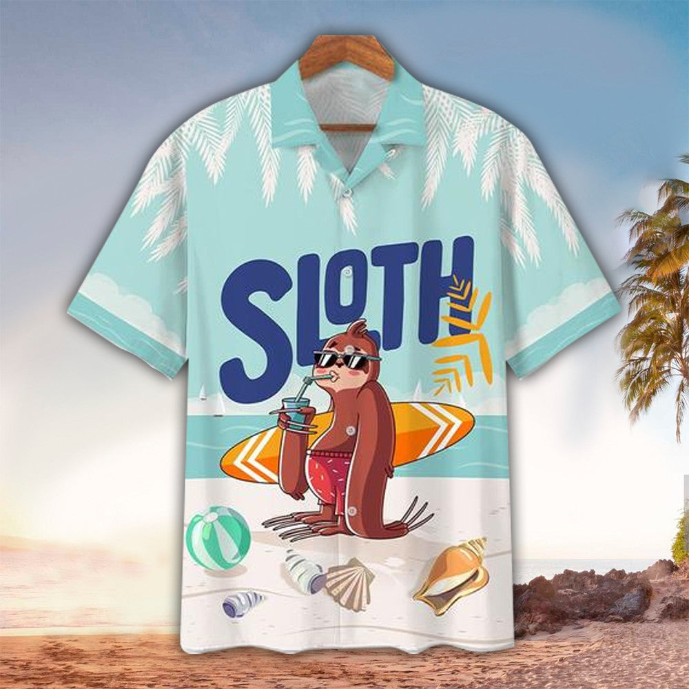 Sloth Hawaiian Shirt, Sloth Button Up Shirt, Hawaii Shirt Men, Aloha Shirt