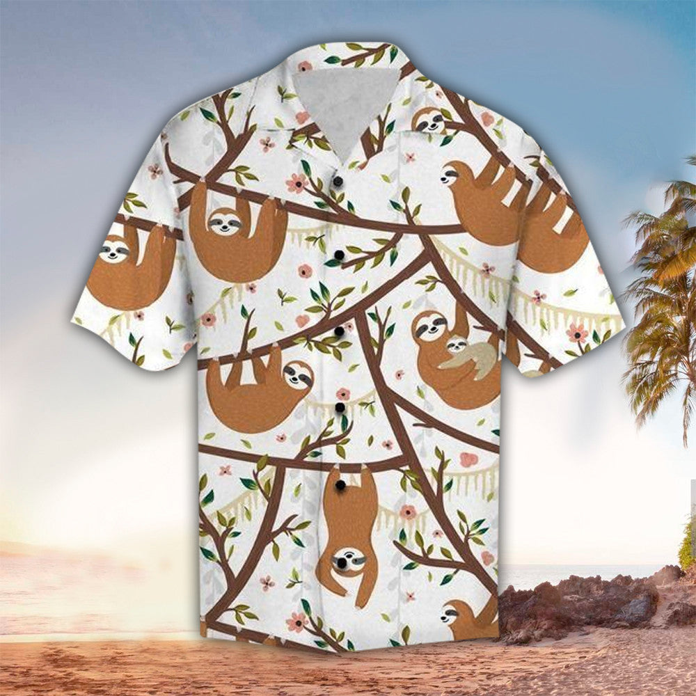 Sloth Shirt, Sloth Hawaiian Shirt For Sloth Lovers, Hawaii Shirt Men, Aloha Shirt