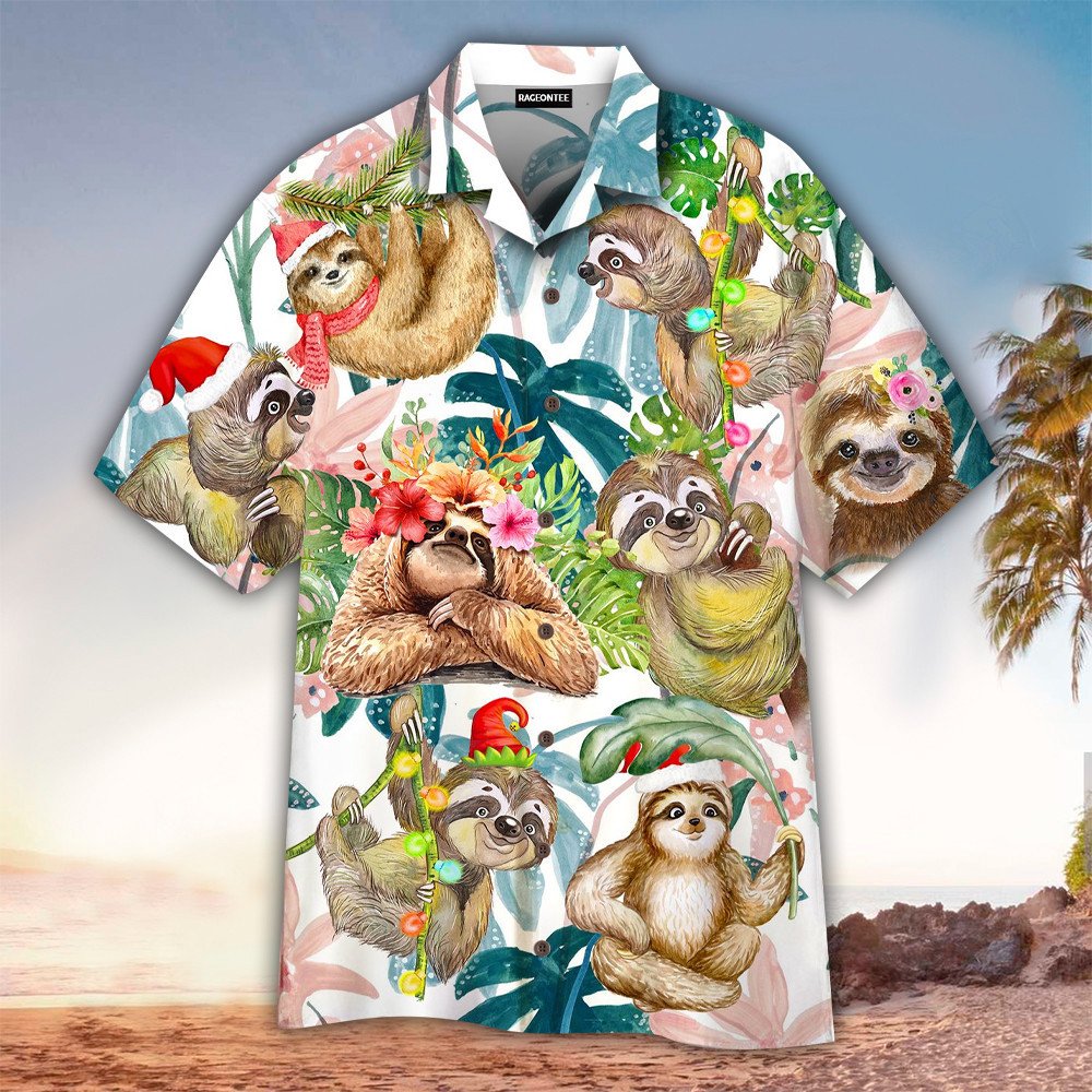 Sloth Hawaiian Shirt, Sloth Shirt For Sloth Lover, Hawaii Shirt Men, Aloha Shirt, Tropical Sleeve Summer All Size