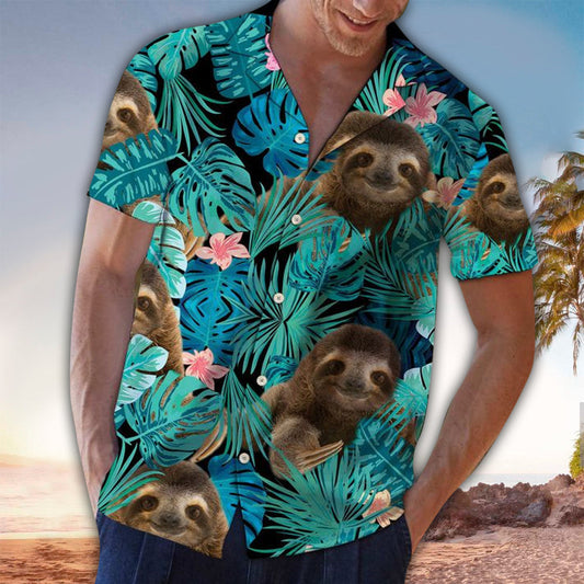 Sloth Hawaiian Shirt, Perfect Sloth Clothing, Hawaii Shirt Men, Aloha Shirt