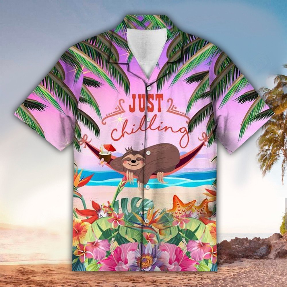 Sloth Shirt, Sloth Hawaiian Shirt For Sloth Lovers, Hawaii Shirt Men, Aloha Shirt