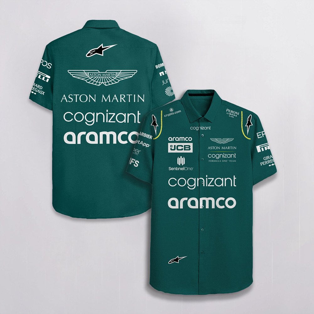 Aston Martin F1 Team Racing Cognizant Aramco Jcb Alpinestars All Over Print 3D Hawaiian Shirt