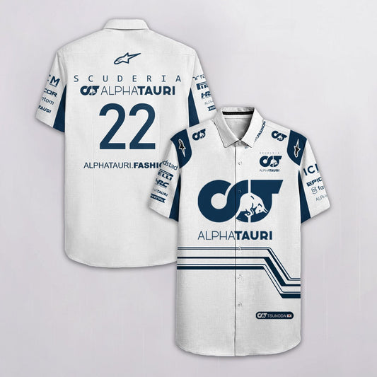 Yuki Tsunoda 22 Scuderia Alphatauri F1 Racing Pirelli Hrc Alpinestars All Over Print 3D Hawaiian Shirt