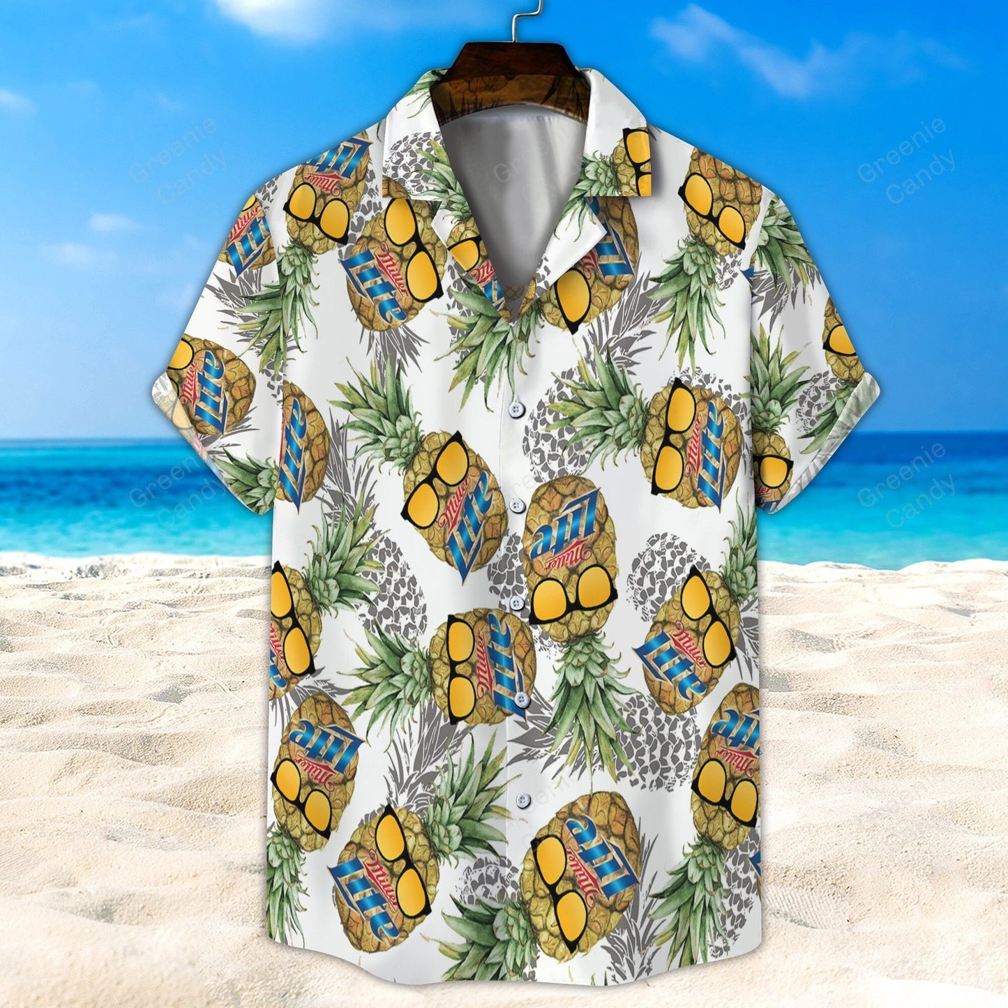 Miller Lite Funny Pineapple All Over Print 3D Unisex Hawaiian Shirt And Beach Short