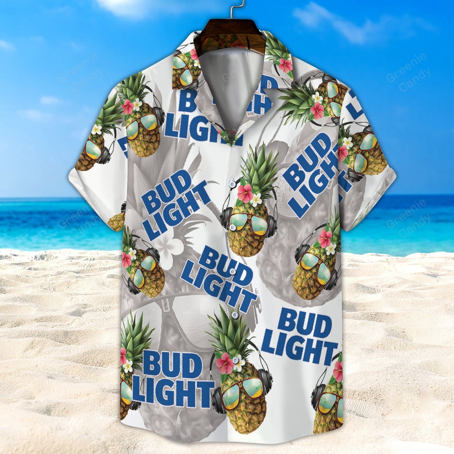 Bud Light Funny Pineapple All Over Print 3D Unisex Hawaiian Shirt And Beach Short