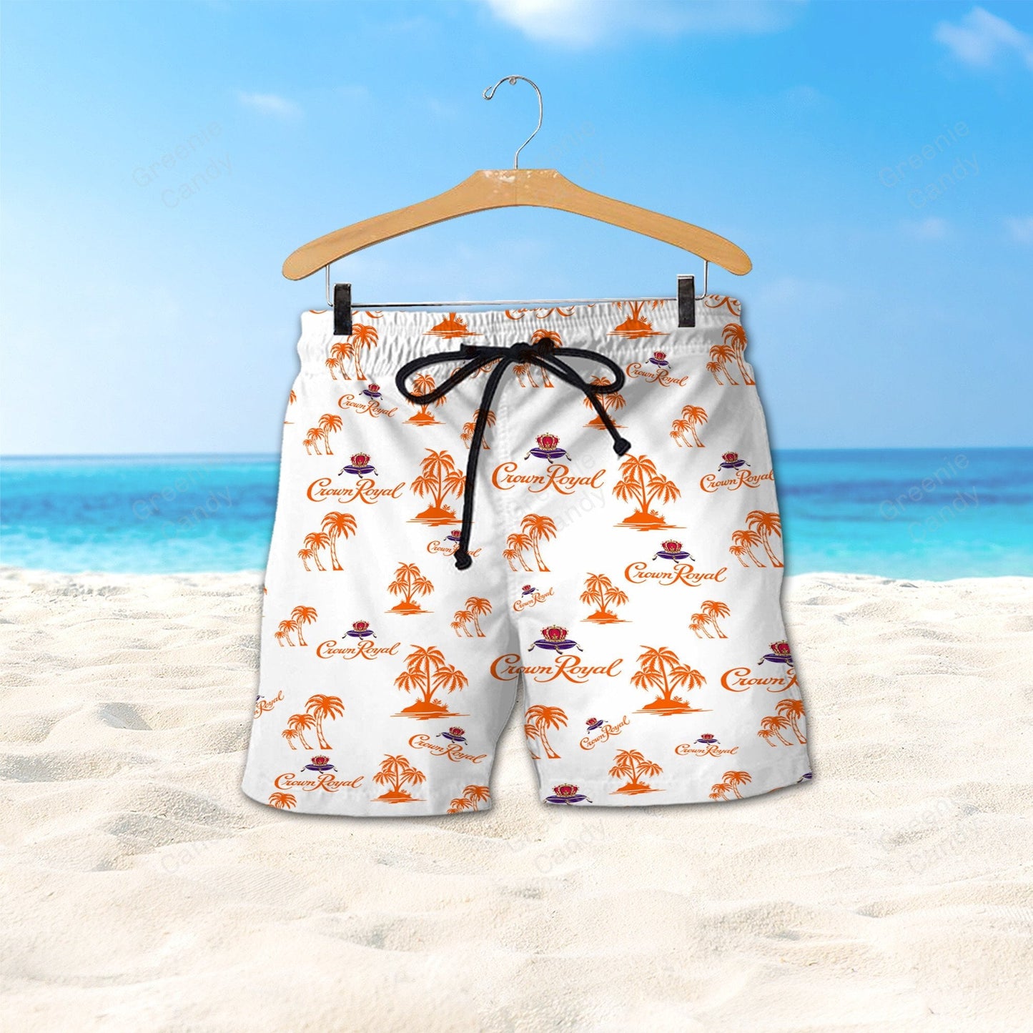 Orange Crown Royal Palm Tree All Over Print 3D Unisex Hawaiian Shirt And Beach Short