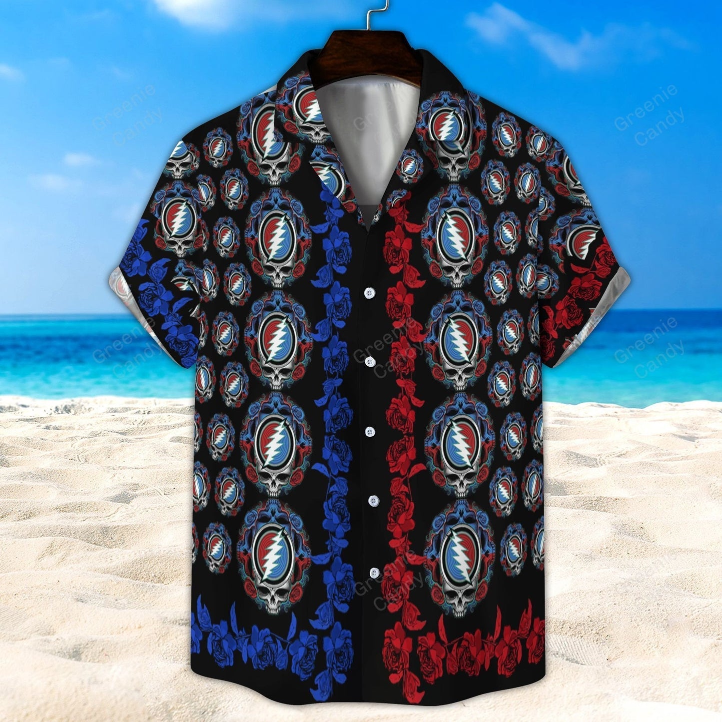 Grateful Dead And Rose All Over Print 3D Hawaiian Shirt And Beach Short