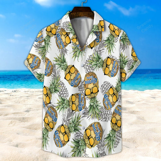 Corona Extra Pineapple All Over Print 3D Unisex Hawaiian Shirt And Beach Short