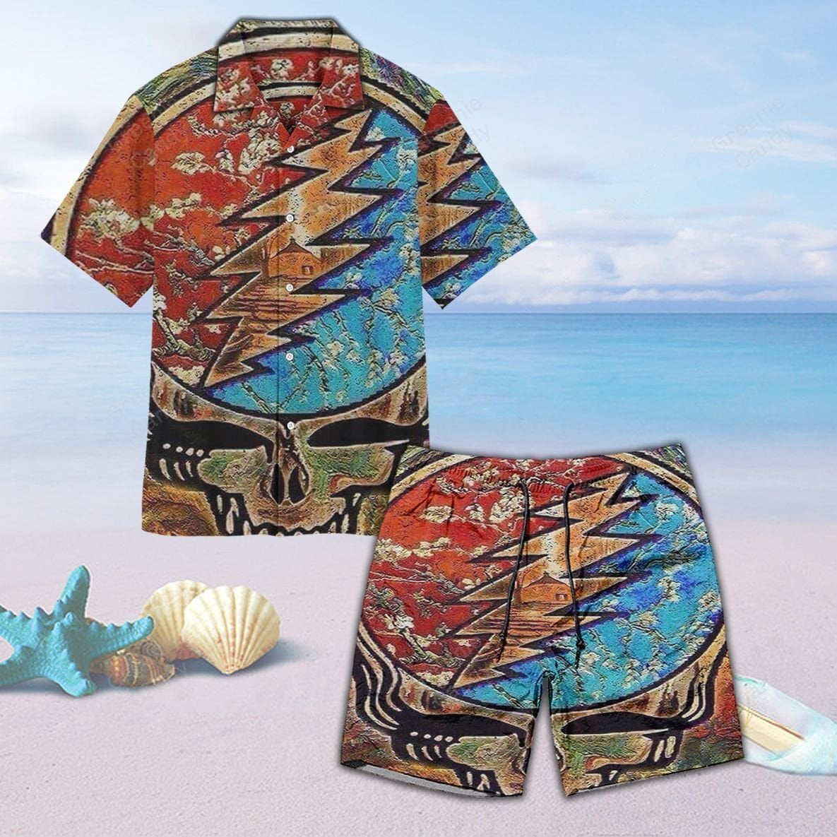 Marvelous Grateful Dead All Over Print 3D Unisex Hawaiian Shirt And Beach Short