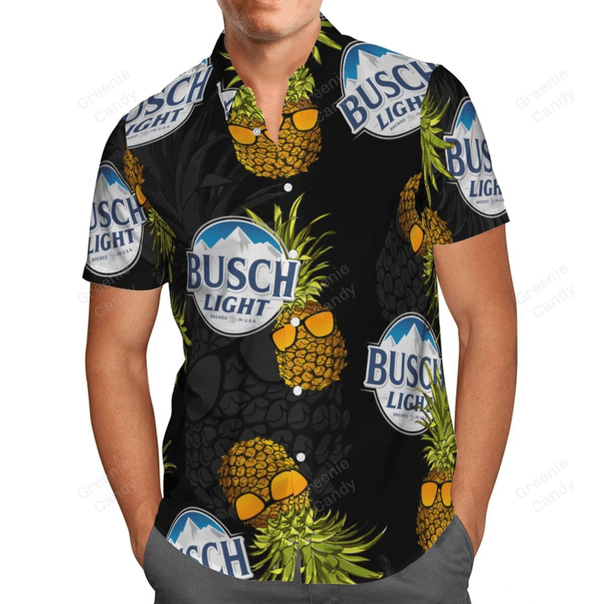 Busch Light Funny Pineapple All Over Print 3D Hawaiian Shirt And Beach Short