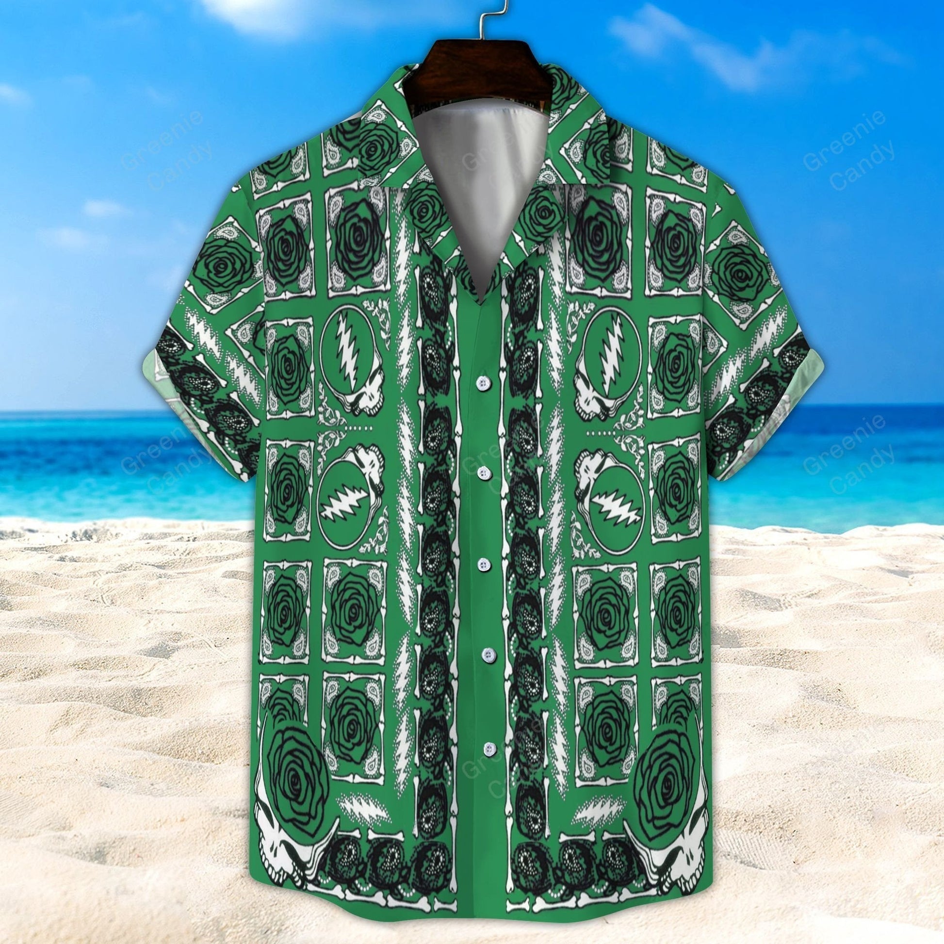 Grateful Dead And Rose All Over Print 3D Hawaiian Shirt And Beach Short